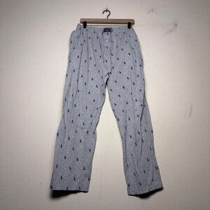 Polo Ralph Lauren Grey Chino Pant Men L Pony Patterned Blue Pajamas Relaxation